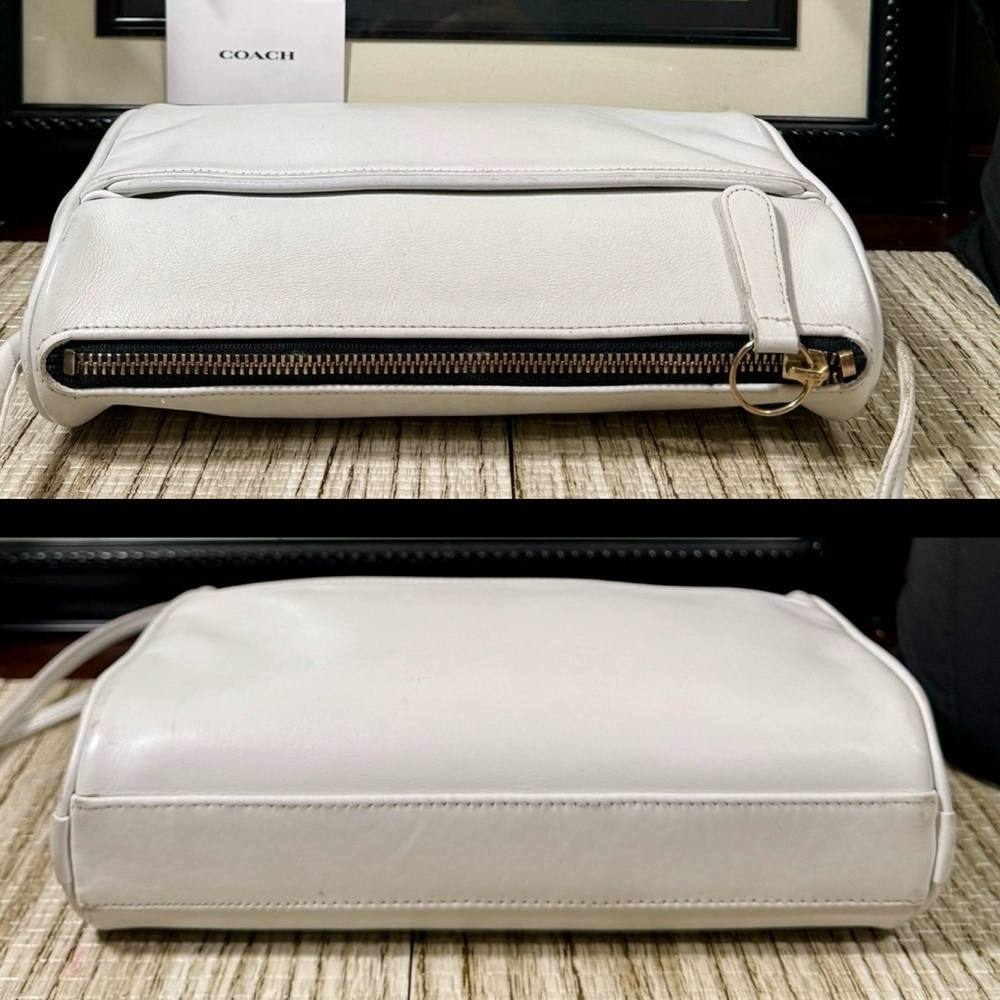 Vintage Coach White Slim Zip Bag 4018 - Picture 4 of 12